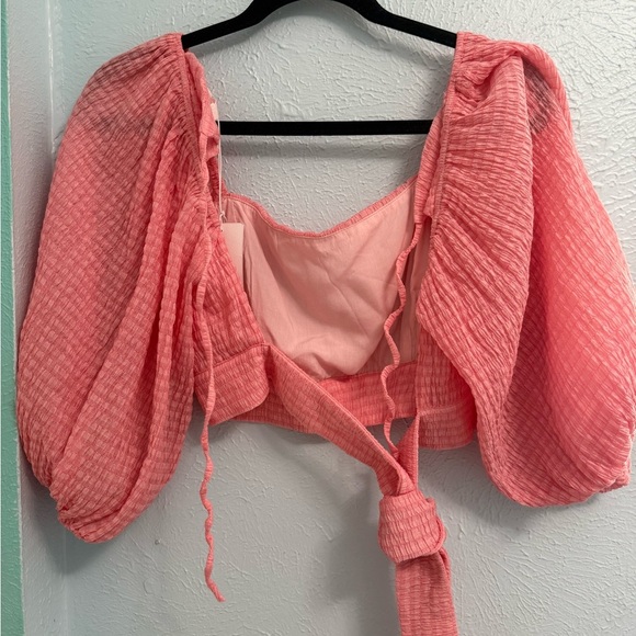 Lush Textured Pink Blouse - Picture 3 of 3